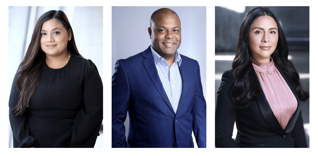 group of professional people posing for corporate headshots